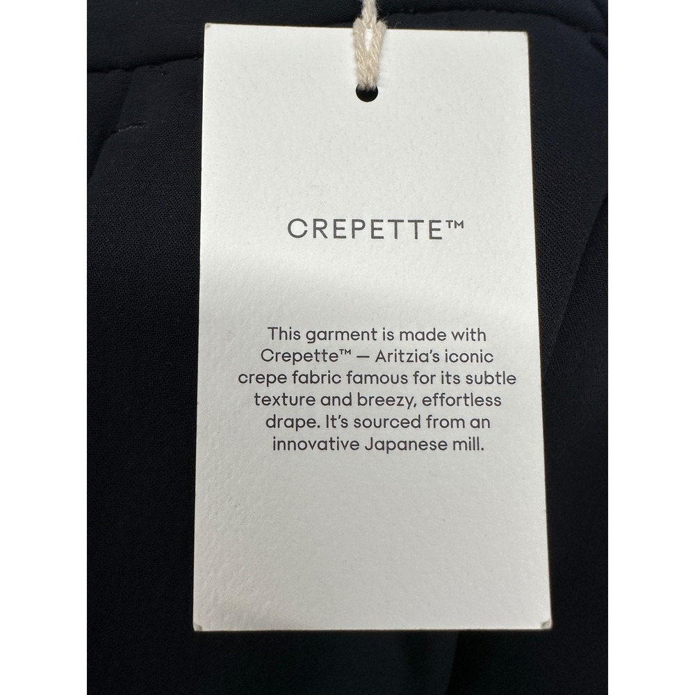Aritzia Wilfred Effortless Cropped Pant Black High Rise Crepette Size 16 NWT - Picture 9 of 12